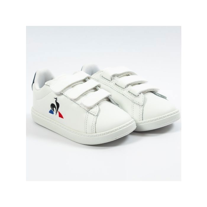 Le Coq Sportif Le Coq Sportif Courtset Inf - Baskets enfant mixte blanches en cuir