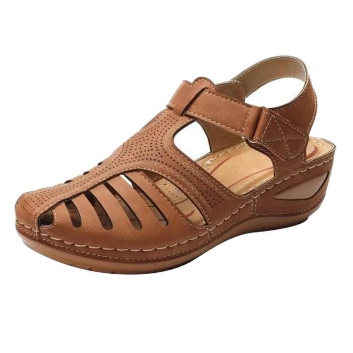 Adolfo Dominguez Sandales \u00e0 plateforme brun style d\u00e9contract\u00e9 Chaussures Sandales Sandales à plateforme 