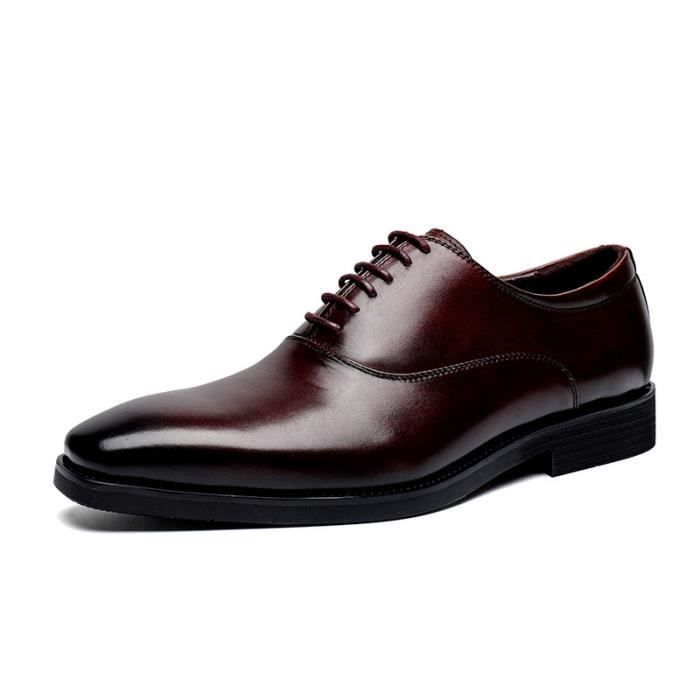 Chaussures Homme Derby Oxford En Cuir Vernis - Bout Pointu - Pour Mariage, Costume, Business - Taille 10 UK