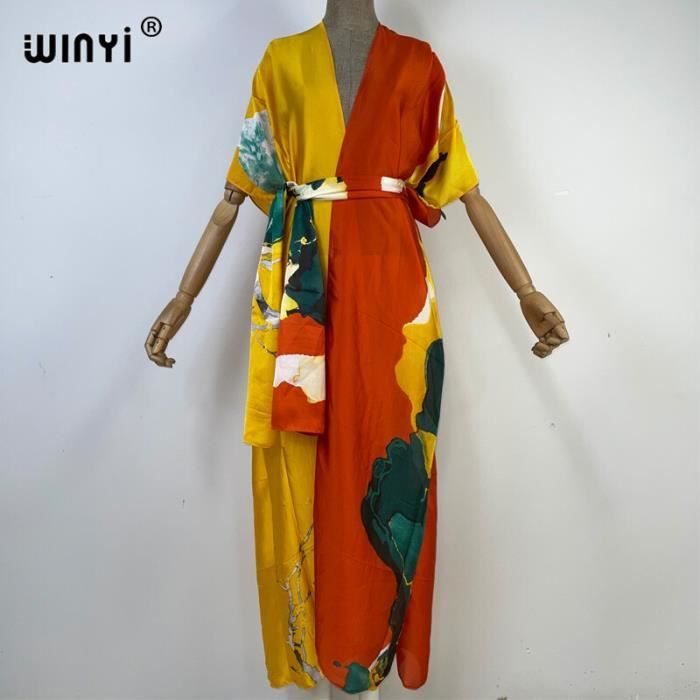 Robe D'été à Manches Courtes Et Col En V Pour Femme - À Porter Au