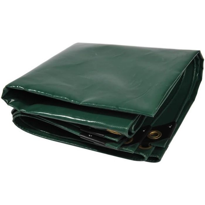 Bâche premium NEMAXX PLA35 300x500 cm - vert avec œillets, 650 g/m² PVC, abri, toile de protection - étanche, résistante, 15m²