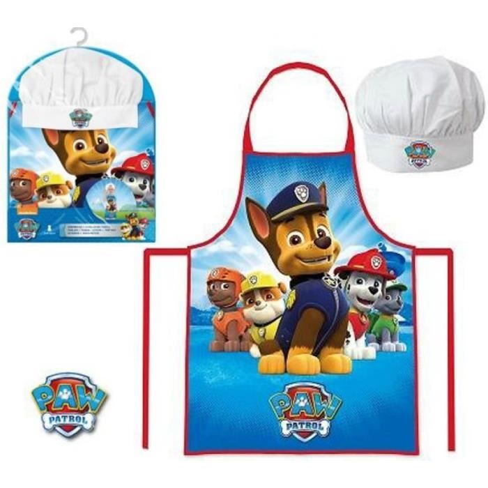 Tablier Toque Chef Cuisinier Pat Patrouille Paw Patrol Déguisement enfant 3 à 8 ans b