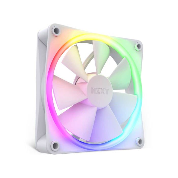 NZXT F120 Ventilateur RGB - RF-R12SF-W1 - Personnalisation avancée de l`éclairage RGB - Refroidissement Silencieux -