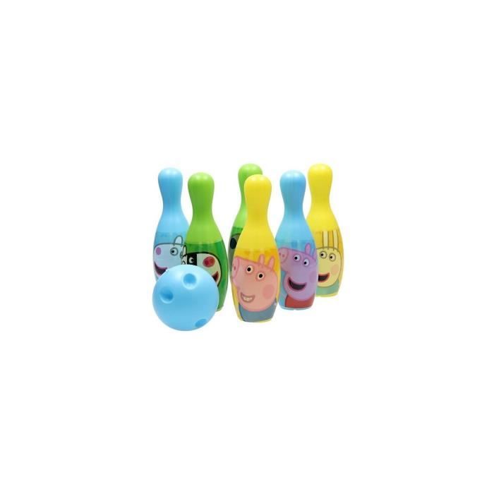 Set Bowling enfant Peppa Pig Fille et Garcon Ensemble Jeu 6 quilles