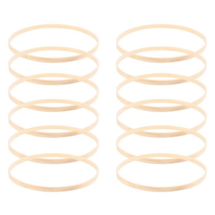 Cercle En Metal Bambou Cerceau Bois, Anneau Dream Catcher En Bois, Anneaux En Bambou, 6 Pièces 20cm Cercle Attrape Reve, Pour Décoration De Couronne De Noël, Attrape-Rêves, Couronne De Mariage Et Décoration