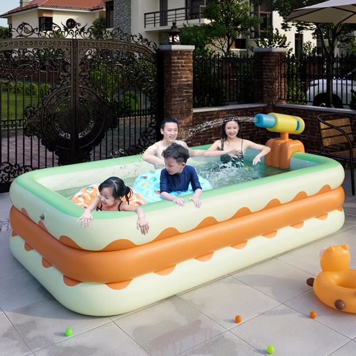 Piscine Gonflable 3 Couches – 1,5 M, Orange, Gonflage Rapide, Pour Enfants Dès 3 Ans (confort Et Sécurité) - 2