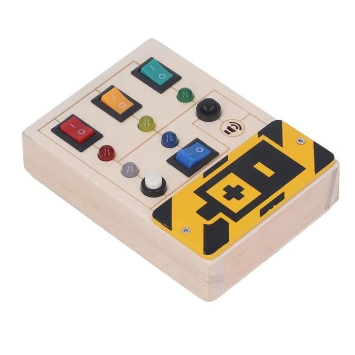 Tableau Montessori Busy Board Électronique - Jouet Sensoriel Avec Lumières LED Et Interrupteurs - Enfant 1-4 Ans - Cadeau Éducatif - 9