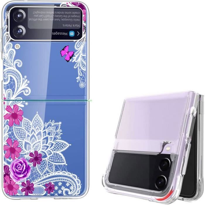 Coque Fine Transparente Pour Galaxy Z Flip 4 - Dos Rigide, Bumper Coins, Protection Légère