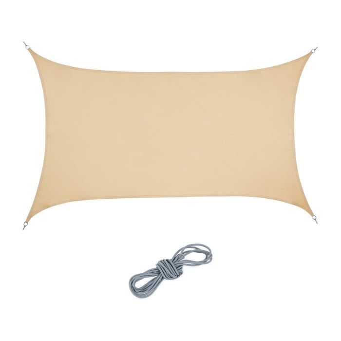 Voile d'ombrage rectangulaire sable - 4052025887896
