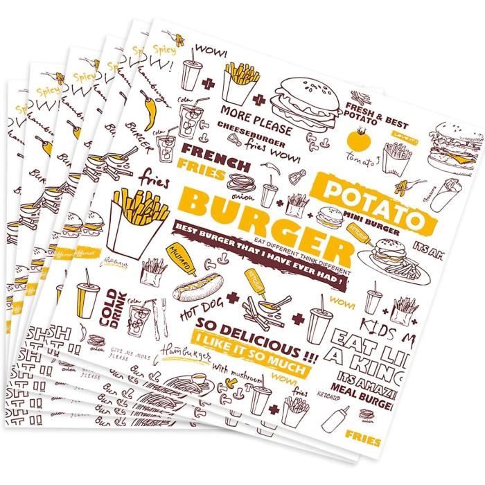 Lot De 100 Feuilles De Papier Sulfurisé Rectangulaire Imperméable Pour