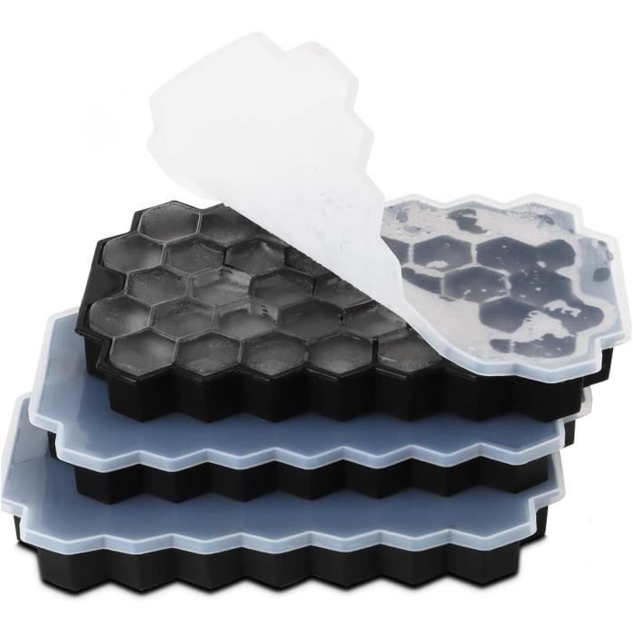 Bac à Glaçons Avec Couvercle, 2 Pcs Moule à Glaçons En Silicone, Moule