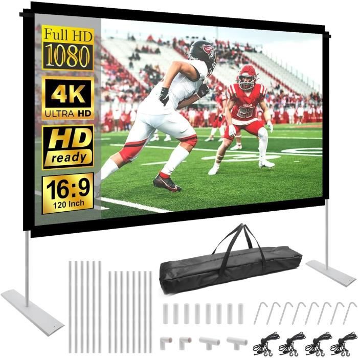 écran Lavable 16:9 Écran Projection 200 Pouces GHKJOK - Toile Lavable 16:9 - Support 4K/3D - Pour Home Cinéma, Bureau - Portable Vidéo Projecteur