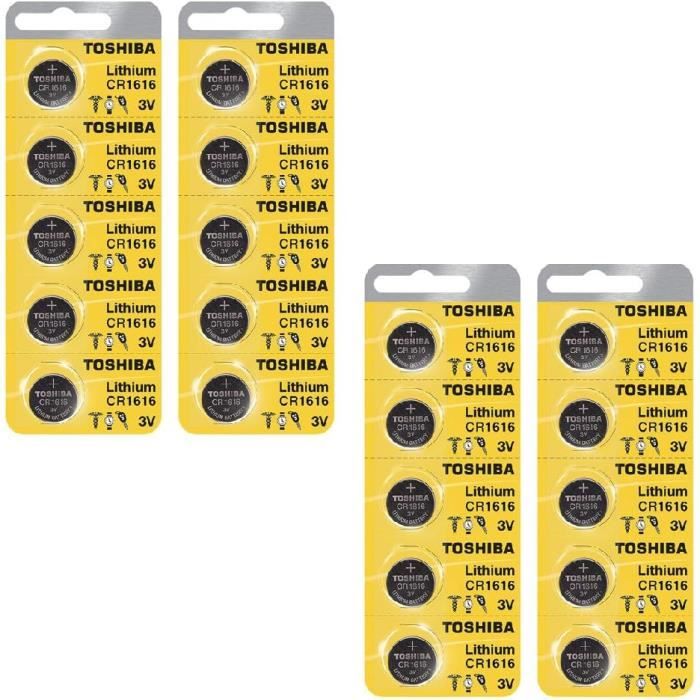 Lot De 5 Piles Bouton CR2016 3V Lithium - Pour Montres, Calculatrices, Télécommandes - Longue Durée De Vie - 12