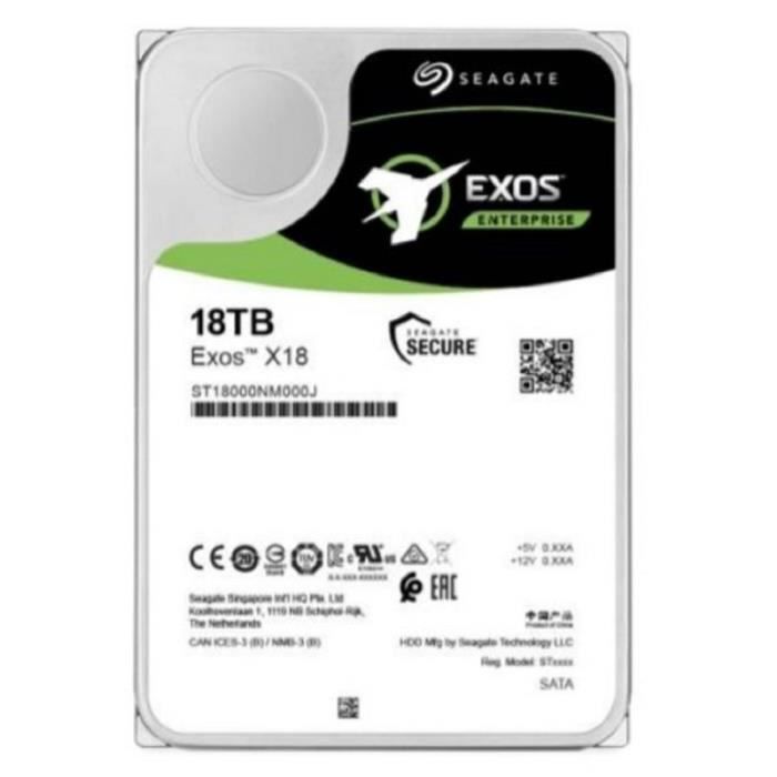Seagate Exos X18 ST10000NM018G Disque dur 10 To interne SATA 6Gb/ 7200 toursmin mémoire tampon : 256 Mo - vue 2