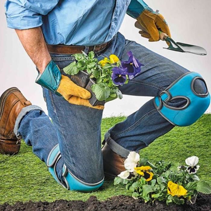 SHOP-STORY - KNEELO PROTECT : Paire de Genouillères de Jardinage Protège Genoux Réglables