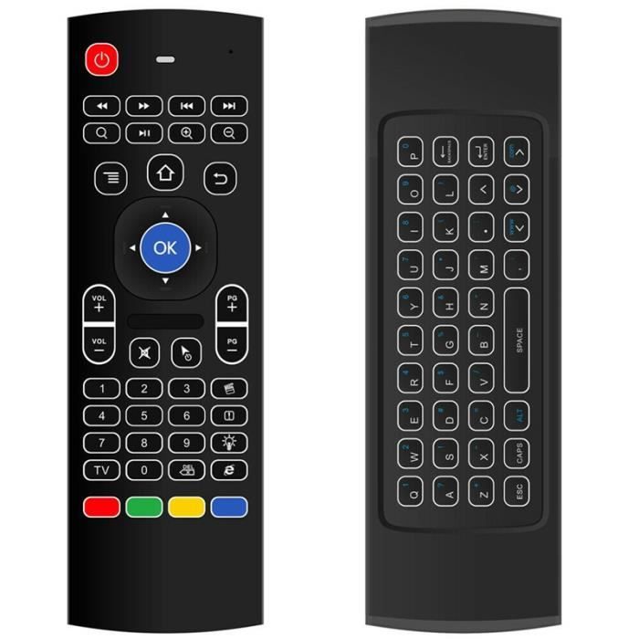 Souris Air Sans Fil Acemax MX3 Avec Mini Clavier - Pour Android TV Box, PC - Fonction Gyro Et Infrarouge