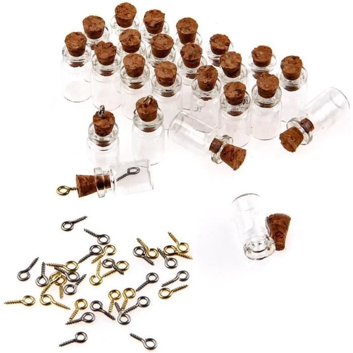 100 Mini Bouteilles En Verre 40ml Avec Bouchon A Vis Doré Boîte | Mignonnettes Alcool 4cl, Petites Fioles Échantillons | Idéal Pour Cadeaux, Mariages
