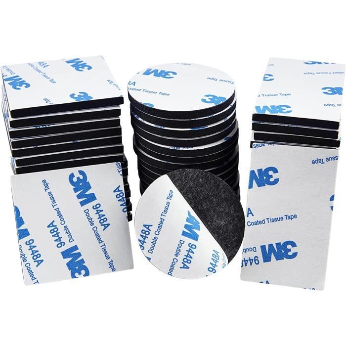 VJUYSW 40 Pièces Adhesif Double Face Extra Fort Mousse, Pastille Adhesive Double Face Imperméables, Tampons En Mousse Adhésifs De Montage Robustes, Pour La Maison, Bureau, Carré (40mm X 40mm