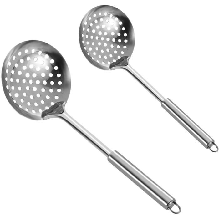 Écumoire Cuisine 2 Pièces - Passoire Spider Nylon Résistante Chaleur 210°C - Pour Pâtes, Légumes, Fritures
