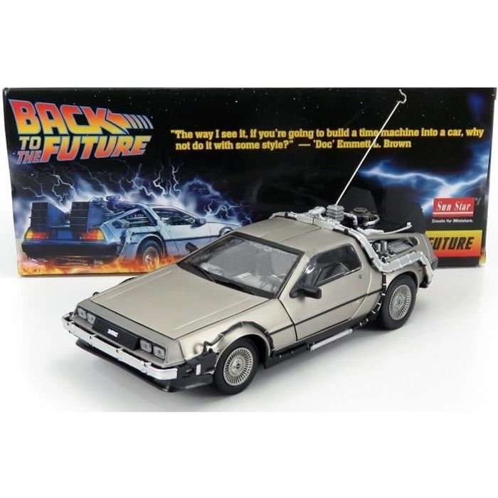 Voiture DELOREAN Retour vers le Futur I en Métal au 1/18