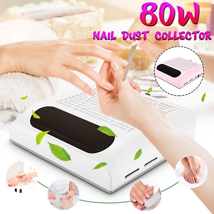 Aspirateur à Ongles 80W avec Filtre Dépoussiéreur daspiration BLANC