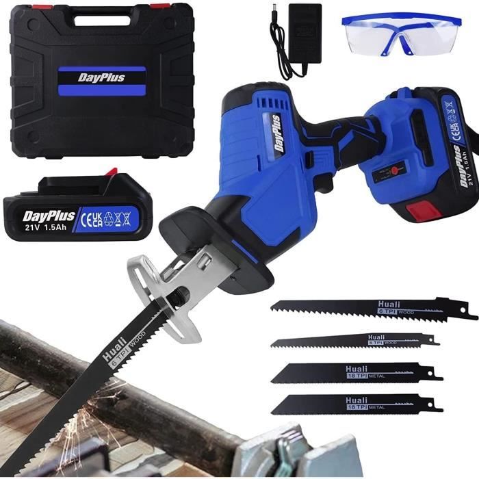 Adaptateur Scie Sabre Pour Perceuse - Kit Avec 3 Lames - Pour Bois, Métal - Poignée Confort