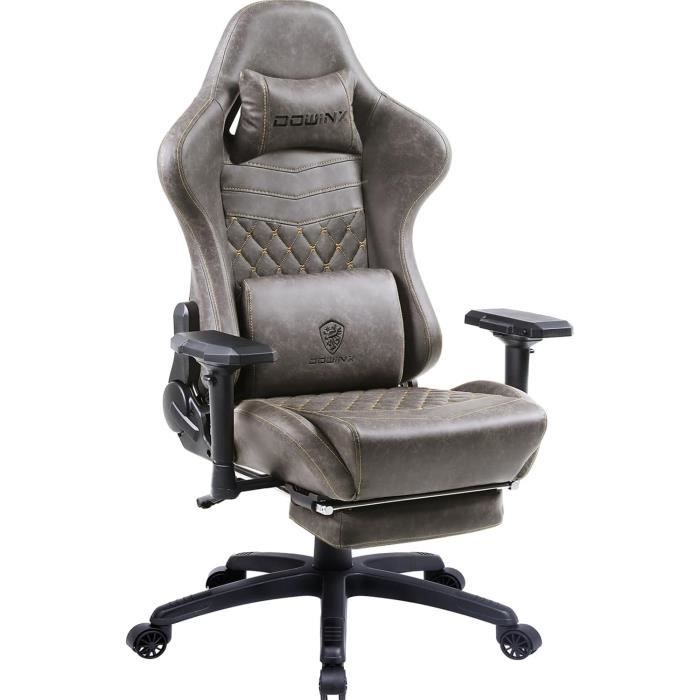 ALFORDSON Chaise de gaming avec masseur et LED, chaise exécutive ergonomique de bureau avec repose-pieds, chaises gamer pour bureau et jeux avec éclairage RVB, similicuir rose