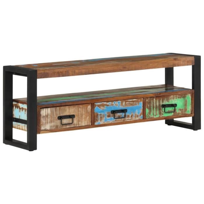 vidaXL Meuble TV 120x30x45 cm Bois massif de récupération 351671