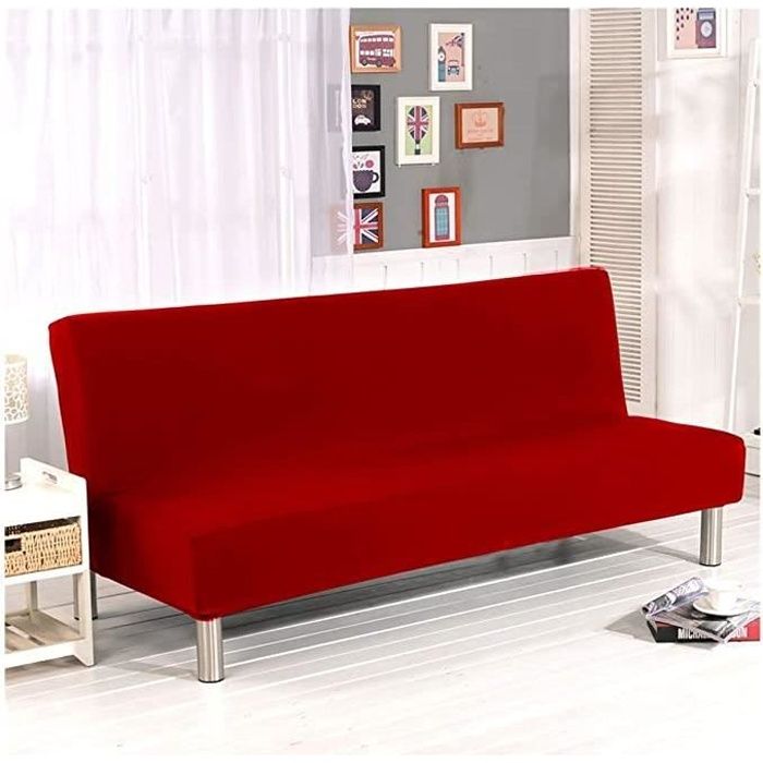 XJYDNCG Housse de Clic Clac élastique Canapé 3 PlacesSalon Couverture de Couleur SolideRouge