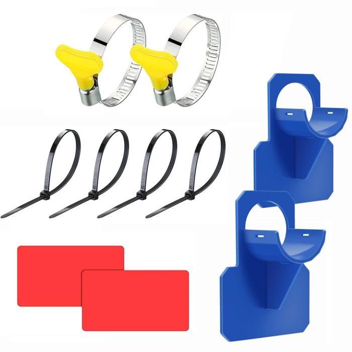 SKIR'CO Lot De 8 Supports De Tuyau Double Avec Revêtement Caoutchouc - Diamètre 20-24 Mm