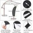 Housse de protection pour parasol FUIENKO - Tissu Oxford 210D - Noir - Rectangulaire - Protection étanche et UV-1