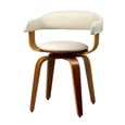 Chaise blanche Harold avec accoudoirs-1