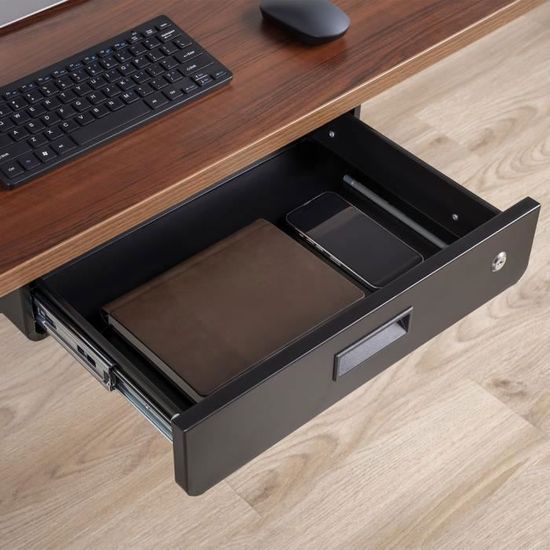 Tiroir Sous Bureau Fermant à Clé SO-TECH 500 X 265 X 45 Mm Noir - Rangement Sécurisé