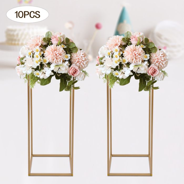 Supports De Fleurs Dorés Pour Mariage - Lot De 10, Hauteur 80 Cm, Capacité 10 Kg - 9