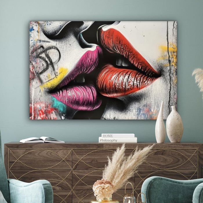 Impression sur Verre 120x80cm Tableaux Image Photo Moderne Mod?le Vagues