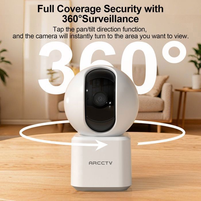Annke Caméra Surveillance WiFi Intérieure 360°, FHD 1080P, Audio Bidirectionnel, Vision Nocturne