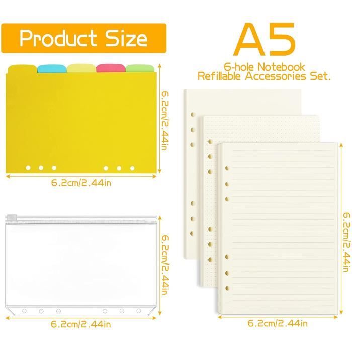 Papier Vierge A5 Perforé 6 Trous 250 Feuilles (500 Pages) 100g/m² - Papier Impression 148x210mm Pour Classeur Et Organiseur Personnel