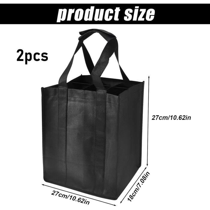 Sac Porte-bouteille Trois En Toile De Jute Avec Poignées En Bois X 5 Pièces