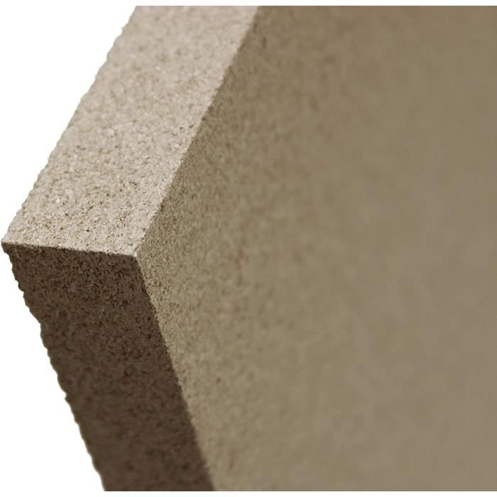 Plaque de vermiculite 500 x 600 mm 25 mm d'épaisseur 3 plaques pour foyer :  : Bricolage