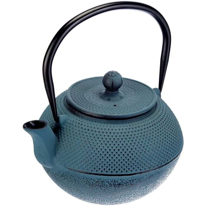 Bredemeijer – Théière Sichuan 1 Litre En Fonte Bleue – Design Japonais, Filtre Inox Inclus, Verse Sans Goutte