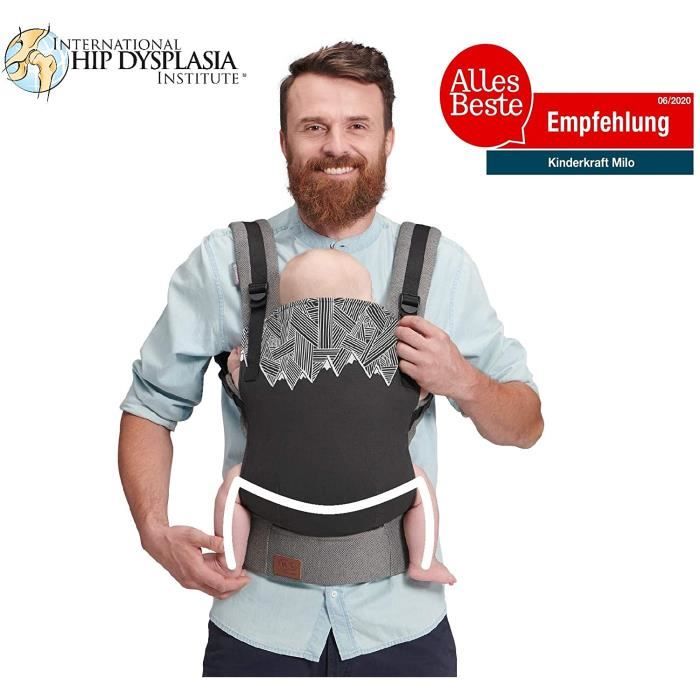 Kinderkraft porte bebe physiologique milo ergonomique portage av ar noir Cdiscount Puericulture Eveil bebe