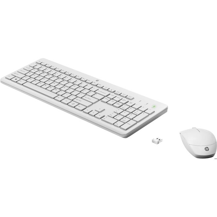 Clavier Sans Fil Ultra-fin Blanc Avec Souris - Ensemble Portable 2,4 GHz Pour PC, Tablette Et Téléphone - 5