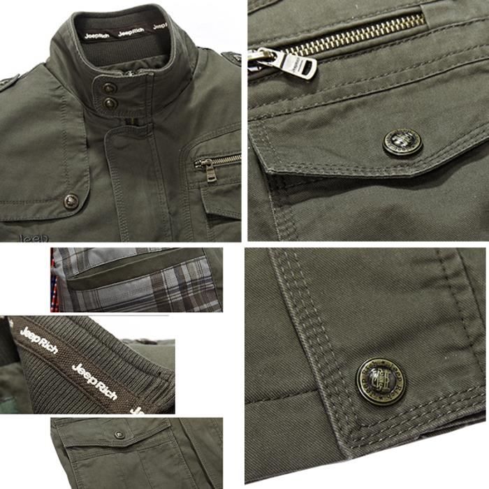 Veste Homme Casual Col Montant Veste Mi-Longue Vêtements Automne - Main Image