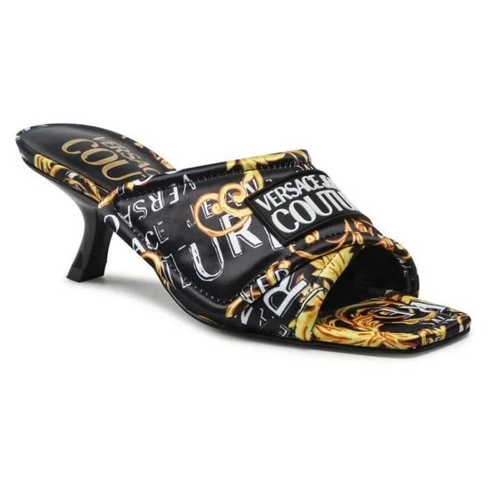 Escarpins Femme VERSACE JEANS COUTURE Talon aiguille 6cm Bout ouvert Noir Achat Vente Escarpins Femme VERSACE JEANS COUTURE Talon aiguille 6cm Bout ouvert Noir pas cher Cdiscount