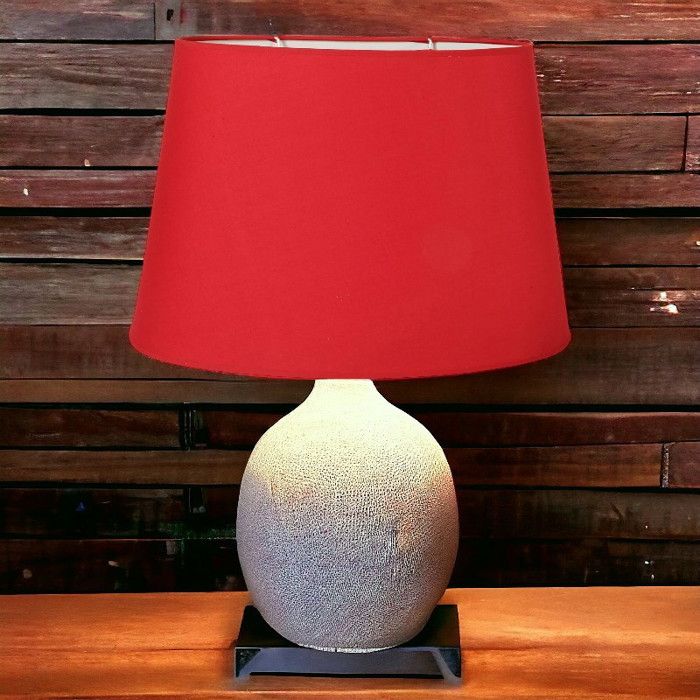 Abat-jour Rectangulaire Blanc Pour Lampe - Dimensions 30x14x20cm - Culot E27 - Marque Ostaria