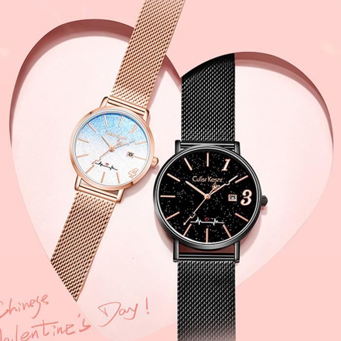 SHARPHY Lot de 2 montres coffret montre homme montre femme