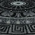 Tapis De Créateur Salon Motif Mandala Poils Ras Style Baroque Gris Noir [80x300 cm]-2