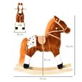 Cheval à bascule HOMCOM - Cheval de Cowboy avec effet sonore, selle et rênes - Marron et blanc-2