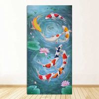 Tableau Carpe Koi Sur Toile - Décoration Murale 70x100 Cm Sans Cadre - Art Pour Salon, Chambre, Bureau - 2