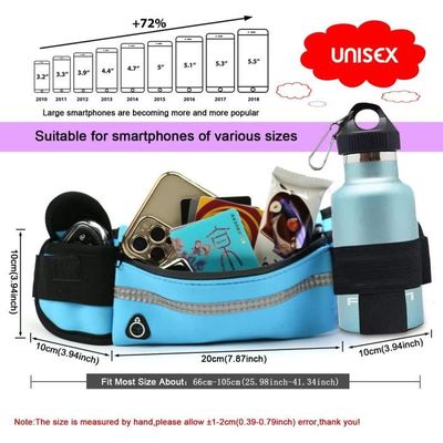 KINHARD Lot 2 Sacs Banane Jogging - Ceinture Course Élastique 360° Avec Compartiment Secret